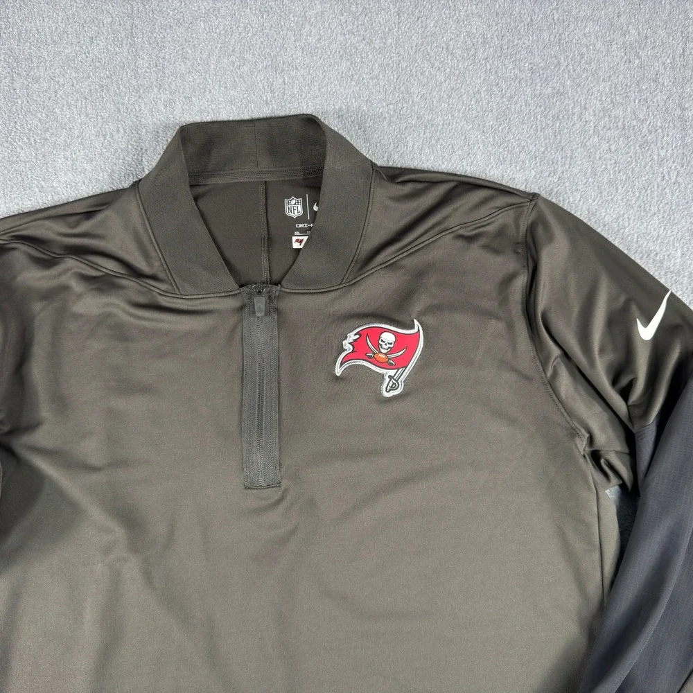 Nike NFL Tampa Bay Buccaneers Team Issued On-Field Dri-FIT 1/4 Zip XXL Gray